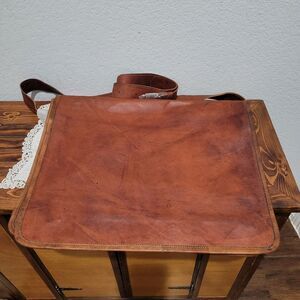 Bag Leather Vintage Laptop Men's Satchel Brown Messenger Shoulder 18'' portfolio